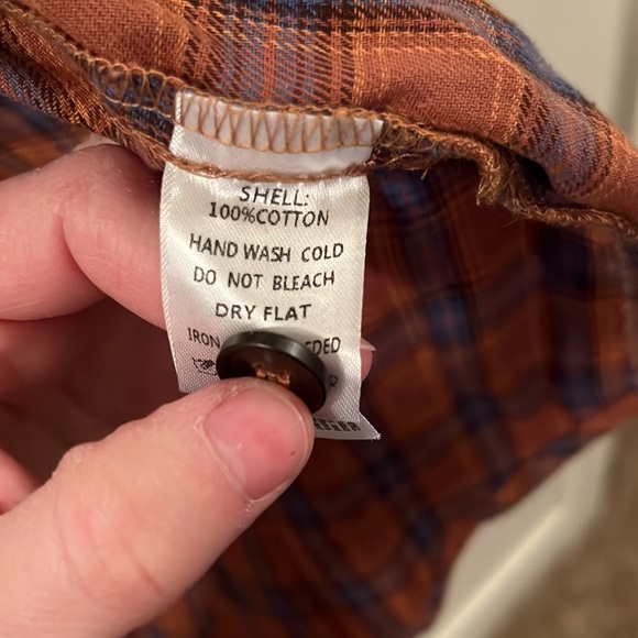 Women’s Long Sleeved Flannel Shirt, Size Large, Peace Love California, Blue - Picture 6 of 8